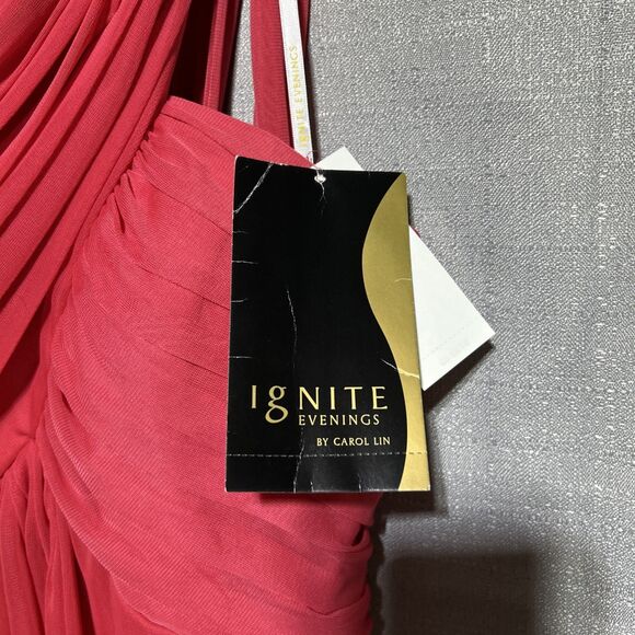 Ignite Evenings by Carol Lin Coralone shoulder formal dress sz 10 bridesmaid - Picture 6 of 9